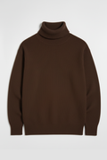 BROWN RIBBED HIGHNECK – UNISEX
