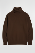 BROWN RIBBED HIGHNECK – UNISEX