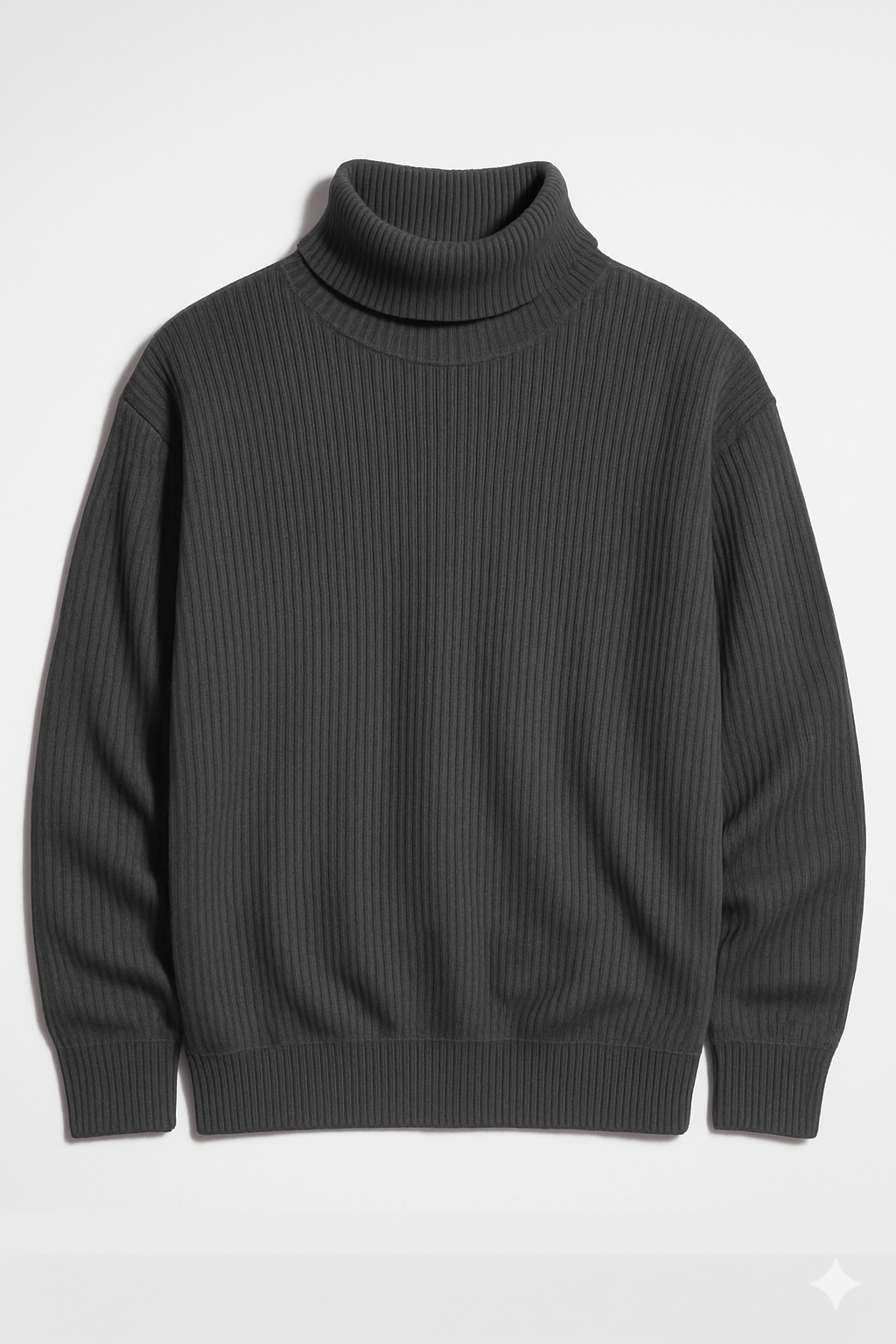 CHARCOAL GRAY RIBBED & BOTTOM HIGHNECK – UNISEX
