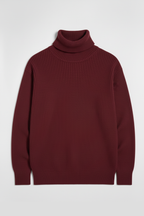 MAROON RIBBED HIGHNECK – UNISEX