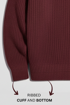 MAROON RIBBED HIGHNECK – UNISEX