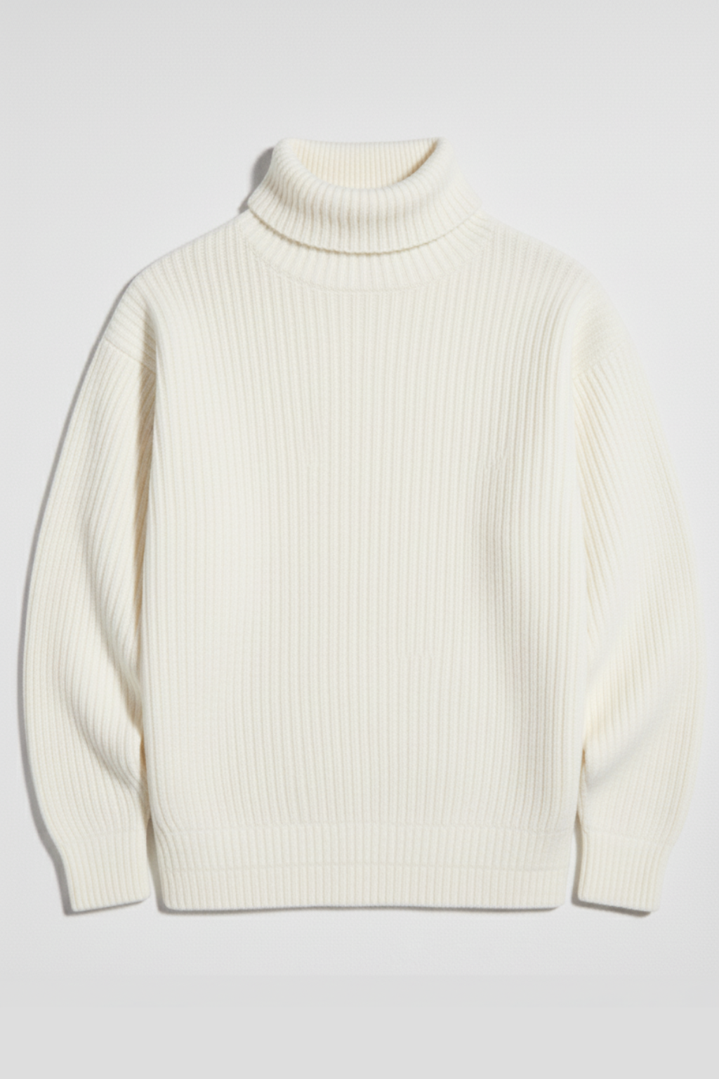 WHITE RIBBED AND BOTTOM HIGHNECK – UNISEX