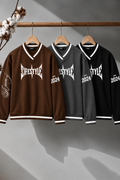 COMBO OF 3 | GOTHIC GRAPHIC | V-NECK VARSITY SWEATSHIRT | UNISEX