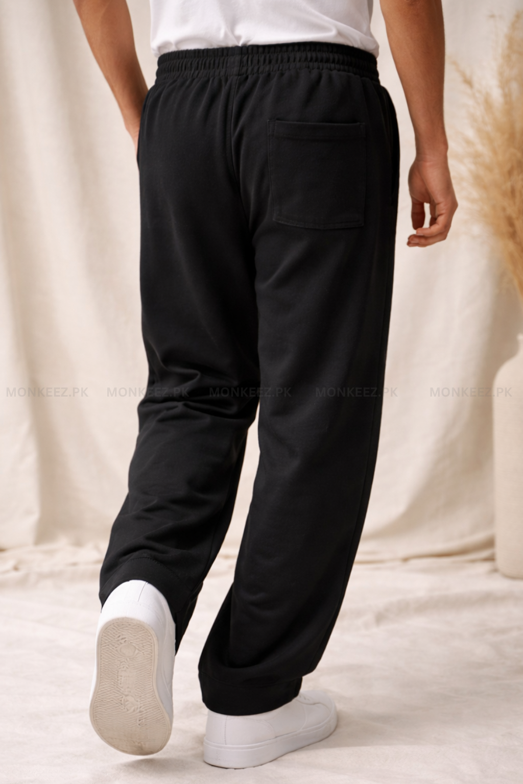 Combo Of 3 - Plain Stripe Line Wide Bottom Trouser  Beige/Black/Brown - UNISEX