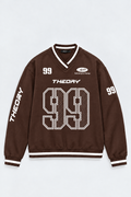 THEORY 99 GRAPHIC | V-NECK VARSITY SWEATSHIRT | BROWN | UNISEX