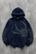 NIGHT WEAVER | GRAPHIC PULLOVER HOODIE | NAVY BLUE | UNISEX