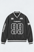 THEORY 99 GRAPHIC | V-NECK VARSITY SWEATSHIRT | CHARCOAL | UNISEX