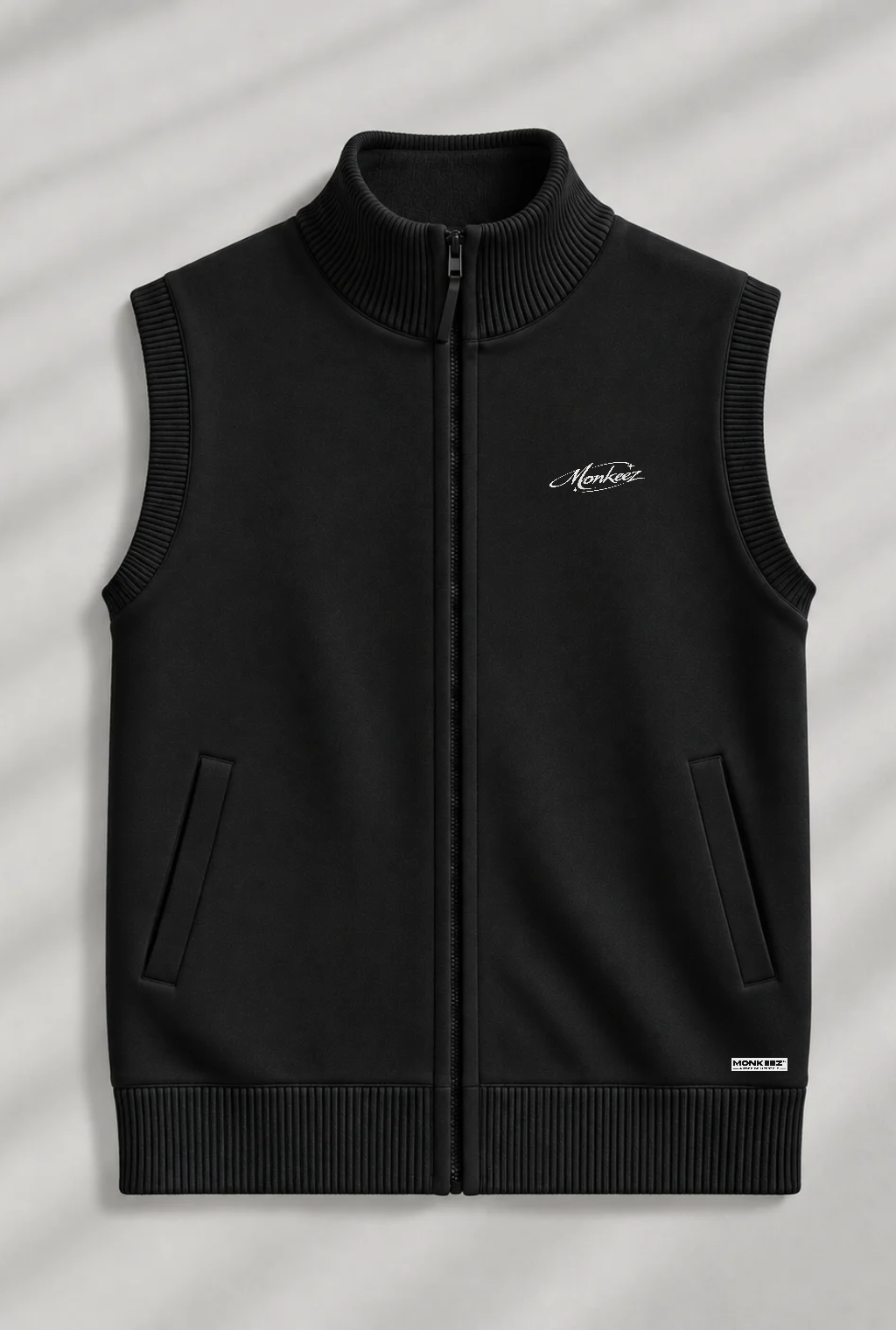 SLEEVELESS ZIPPER MOCKNECK | BLACK | UNISEX