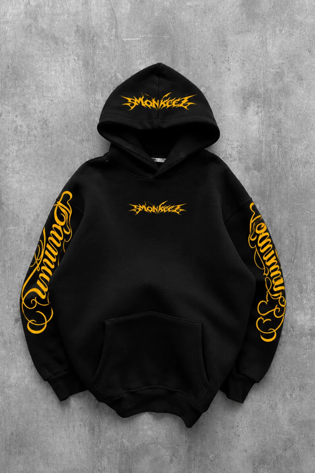 GOLD SCRIPT | GRAPHIC PULLOVER HOODIE | BLACK | UNISEX
