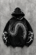 SPINECRAWLER | GRAPHIC PULLOVER HOODIE | BLACK | UNISEX
