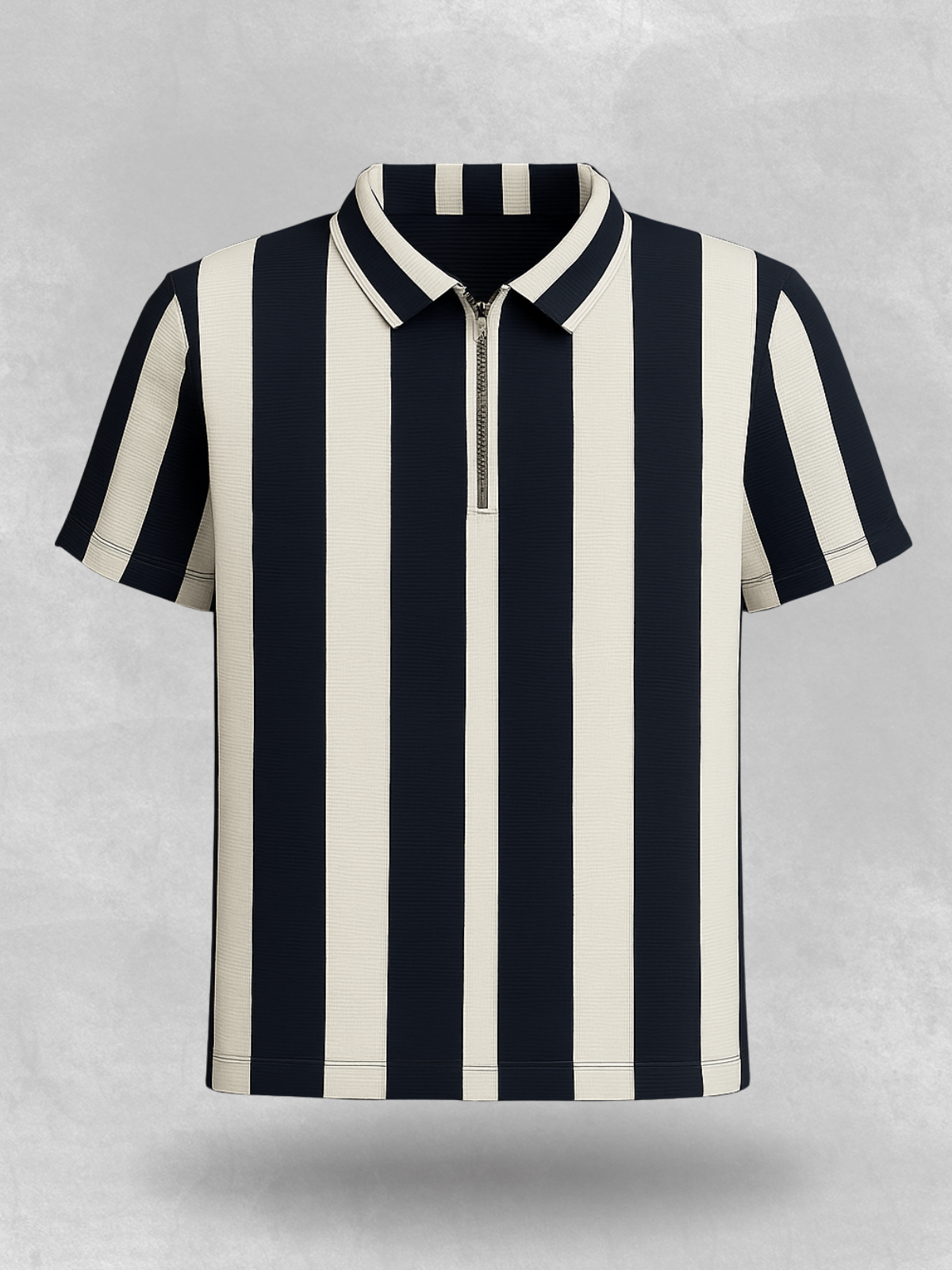 Zipped Mono Stride Polo Shirt - Navy Blue - Unsiex