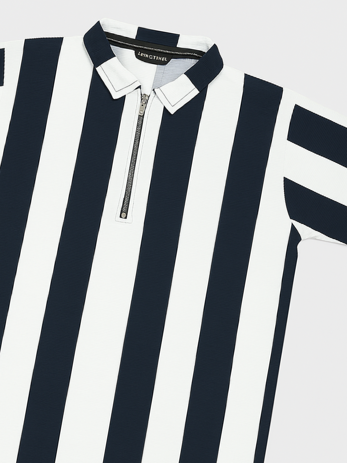 Zipped Mono Stride Polo Shirt - Navy Blue - Unsiex