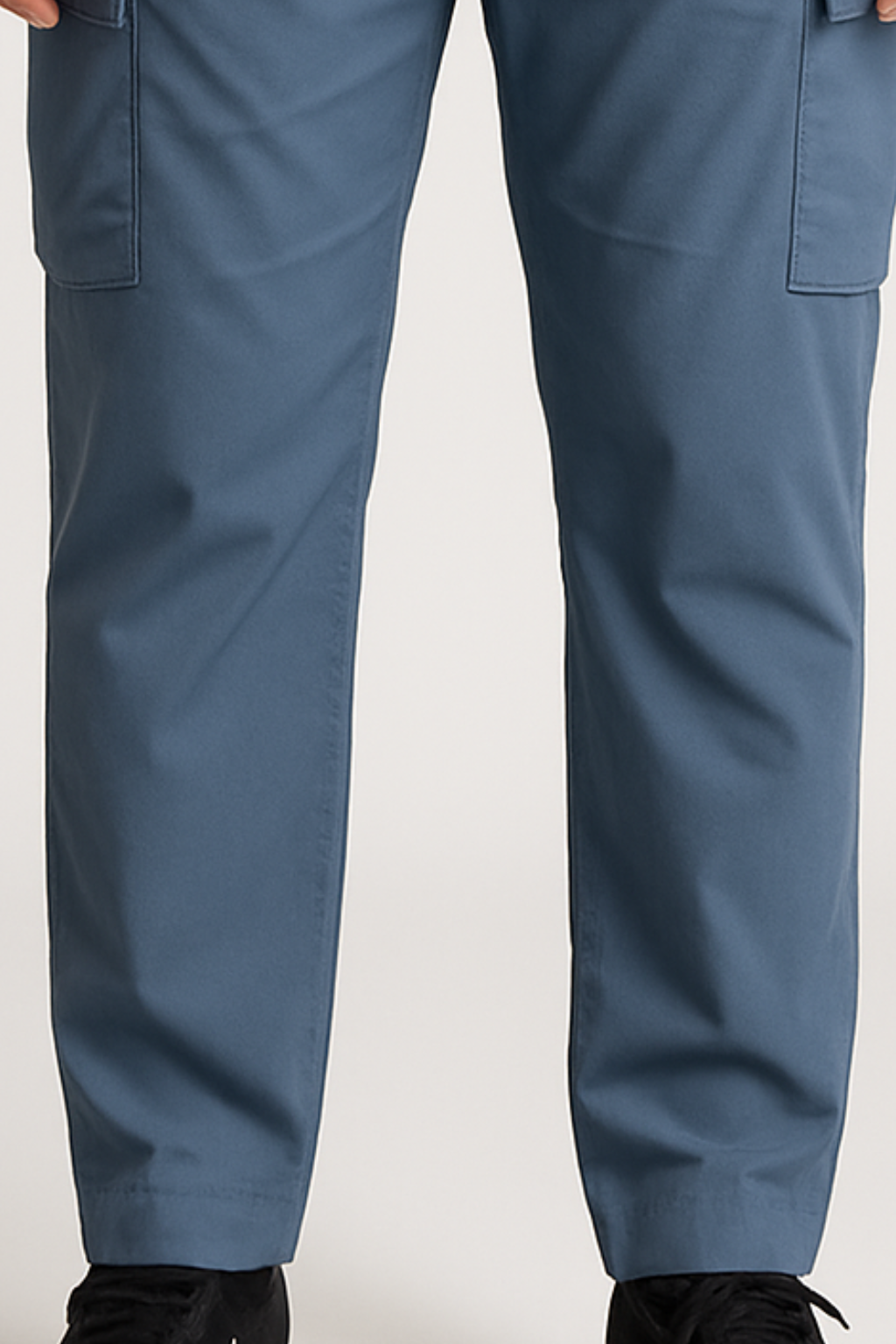 Blue Imported Loose Bottom Power Stretch Cargo Trouser