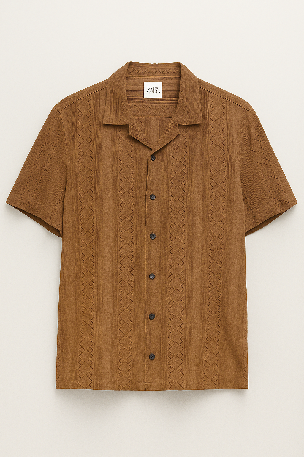 Air Breeze Cuban Collar Shirt - Brown
