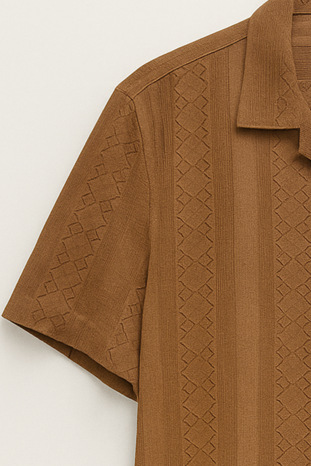 Air Breeze Cuban Collar Shirt - Brown