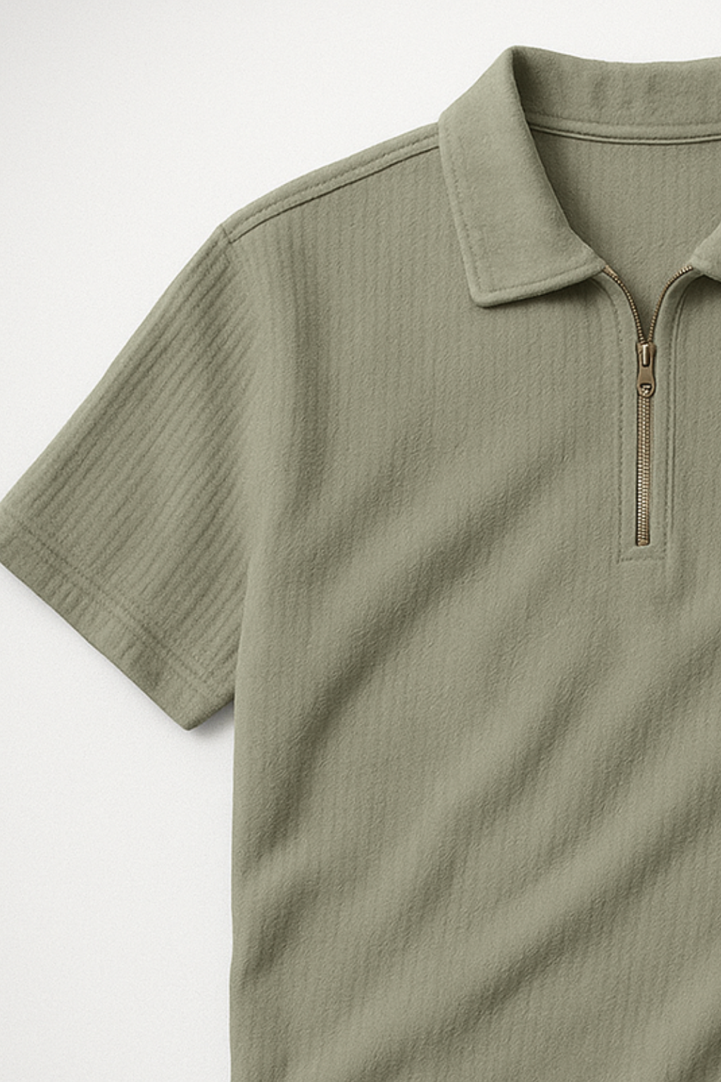 Thermal Line Half-Zipped Polo Shirt - Pista Green