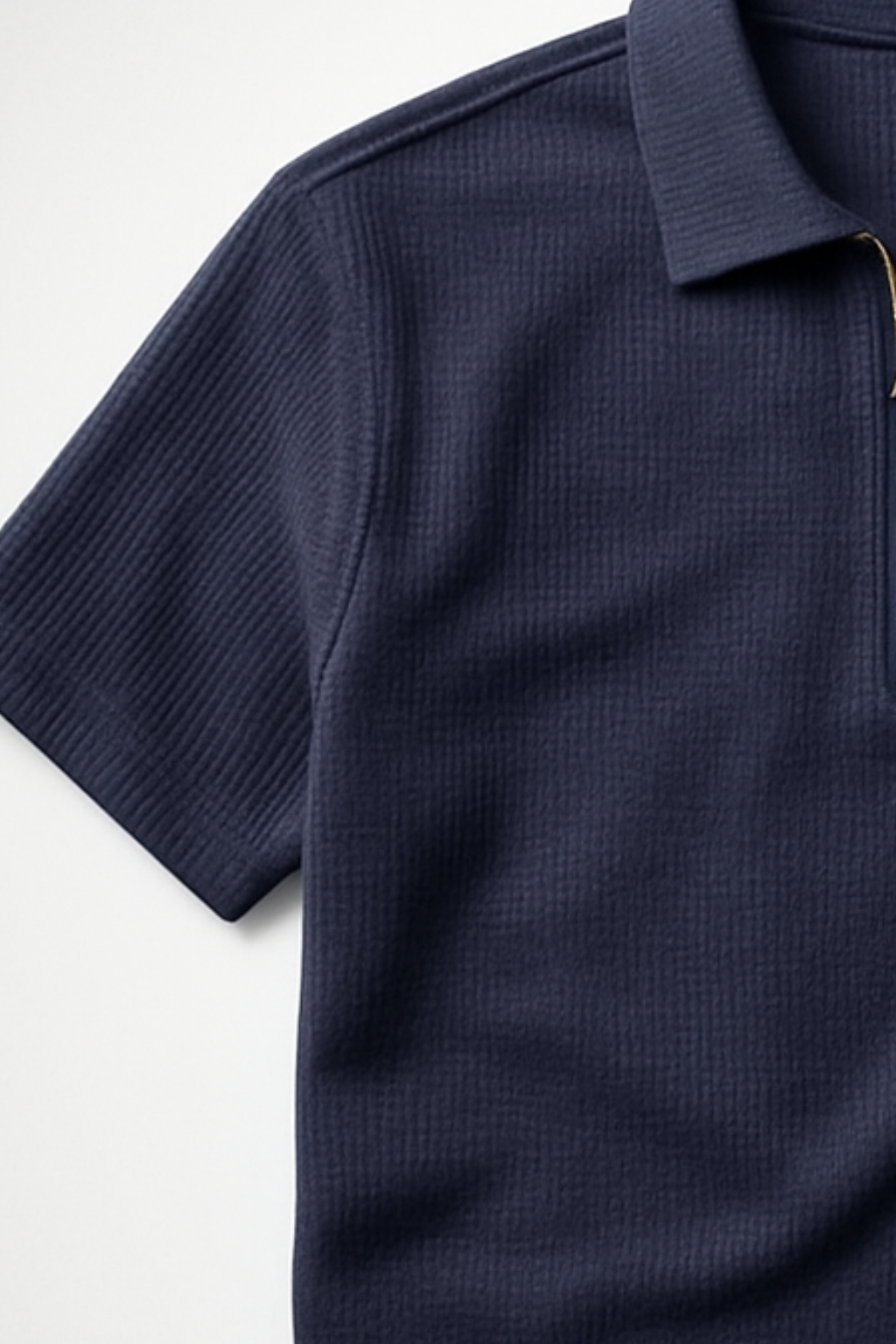 Thermal Line Half-Zipped Polo Shirt - Navy Blue