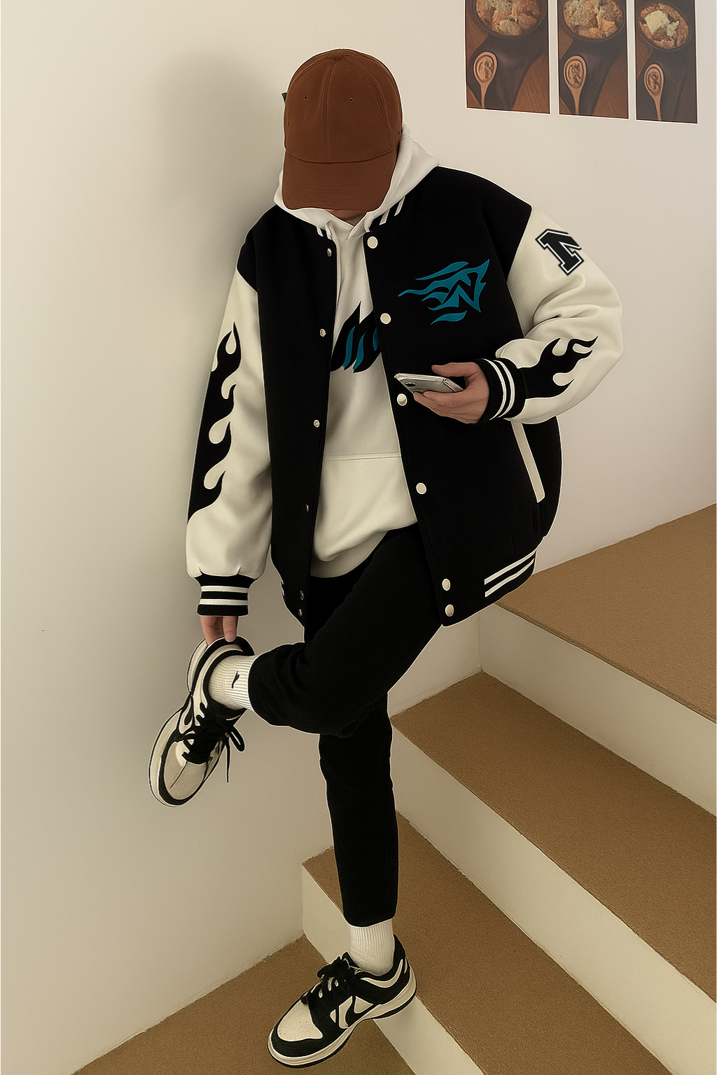 FLAMES VARSITY JACKET - UNSIEX