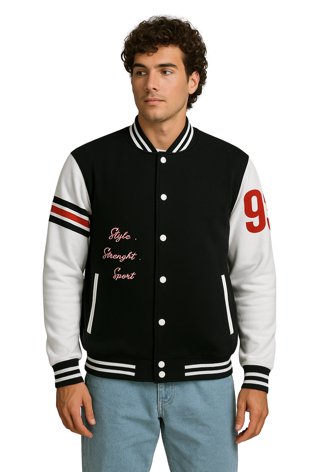 BEAR 93 BLACK VARSITY JACKET