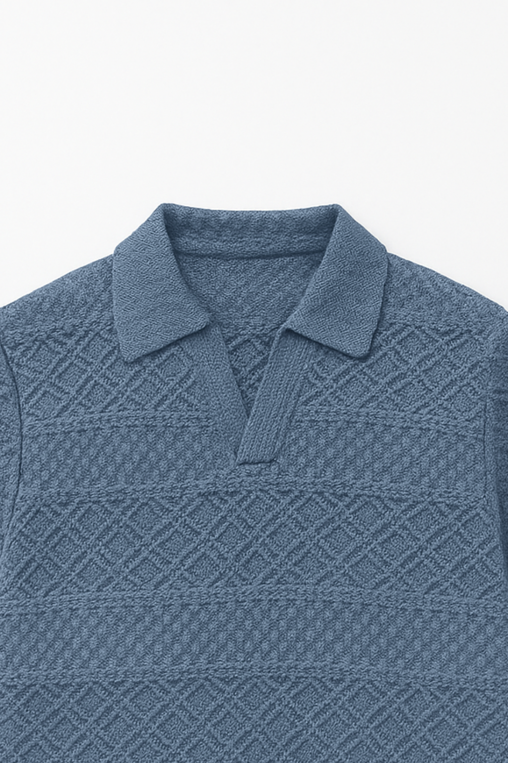 PACK OF 2 JOHNY COLLAR KNITTED EMBOSED POLO - ENGLISH BLUE & MAROON