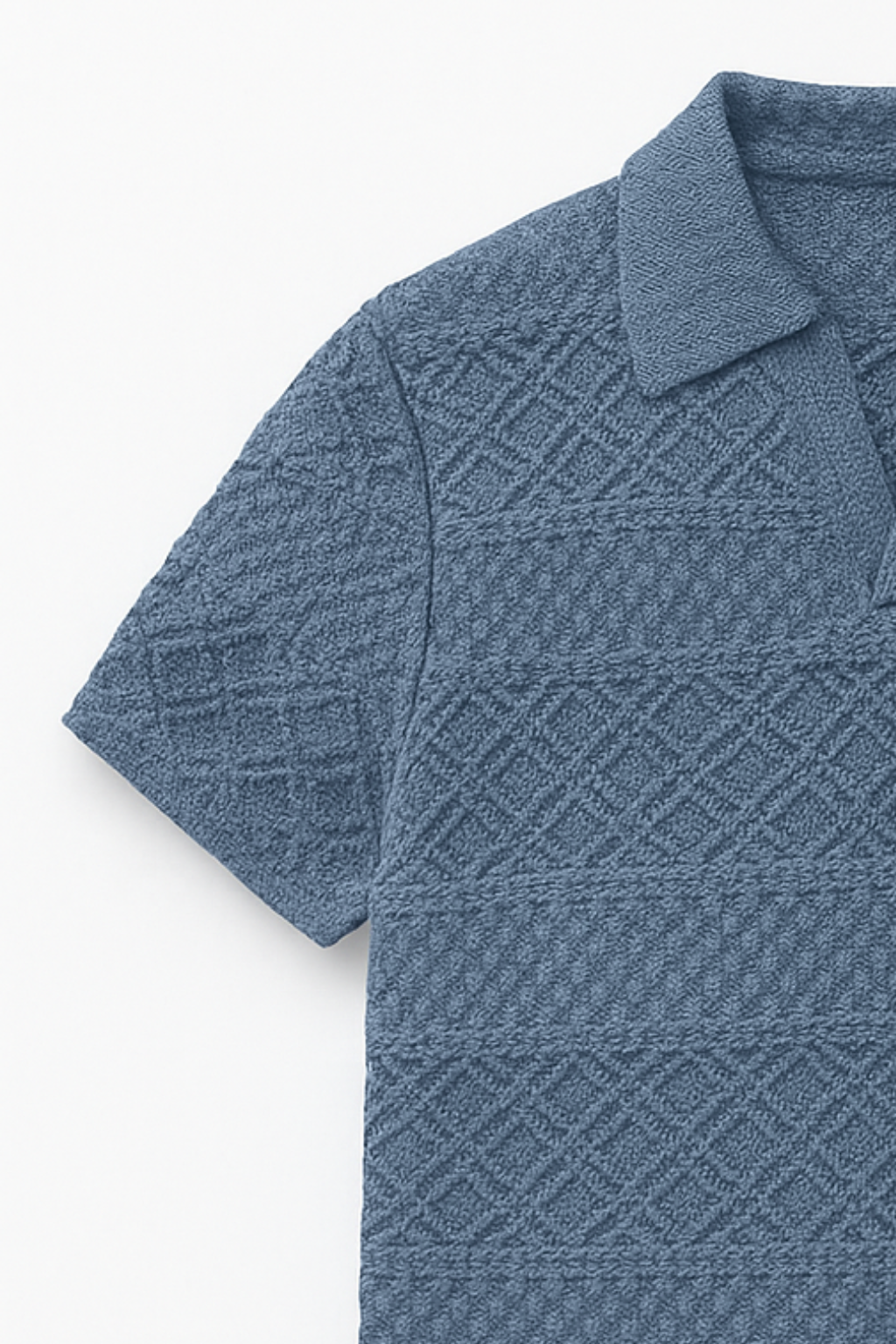 PACK OF 2 JOHNY COLLAR KNITTED EMBOSED POLO - ENGLISH BLUE & MAROON