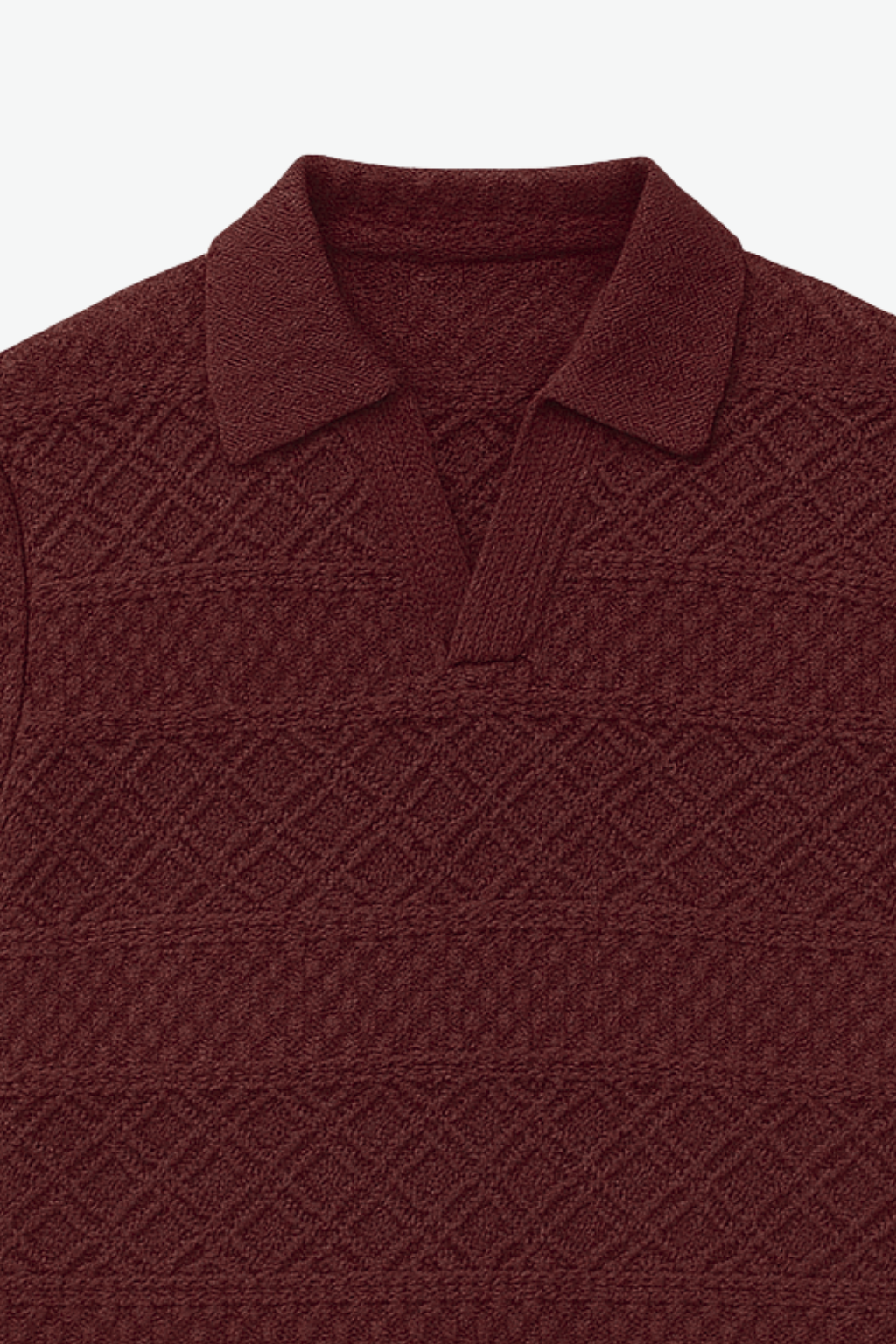 PACK OF 2 JOHNY COLLAR KNITTED EMBOSED POLO - ENGLISH BLUE & MAROON