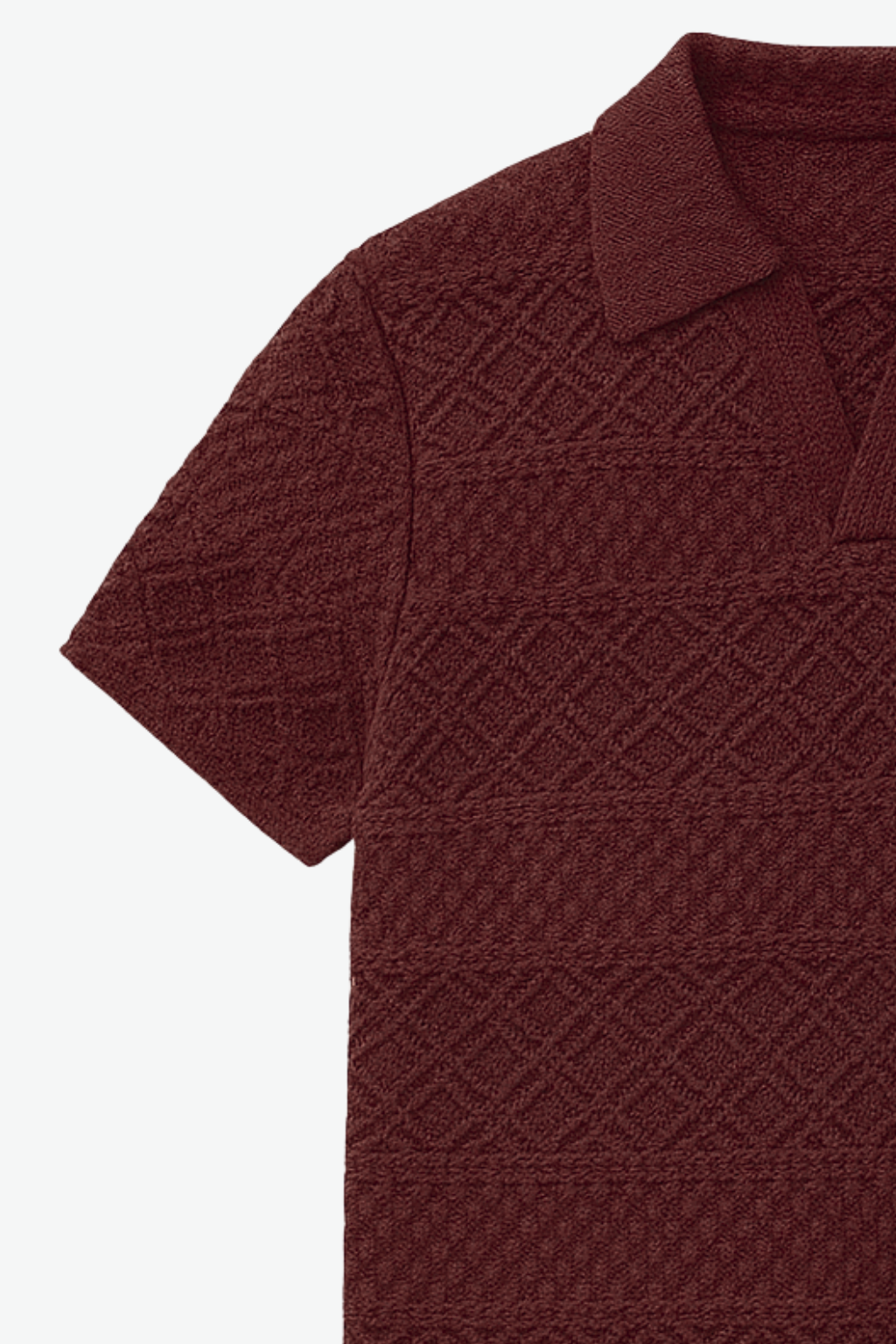 PACK OF 2 JOHNY COLLAR KNITTED EMBOSED POLO - MAROON & WHITE