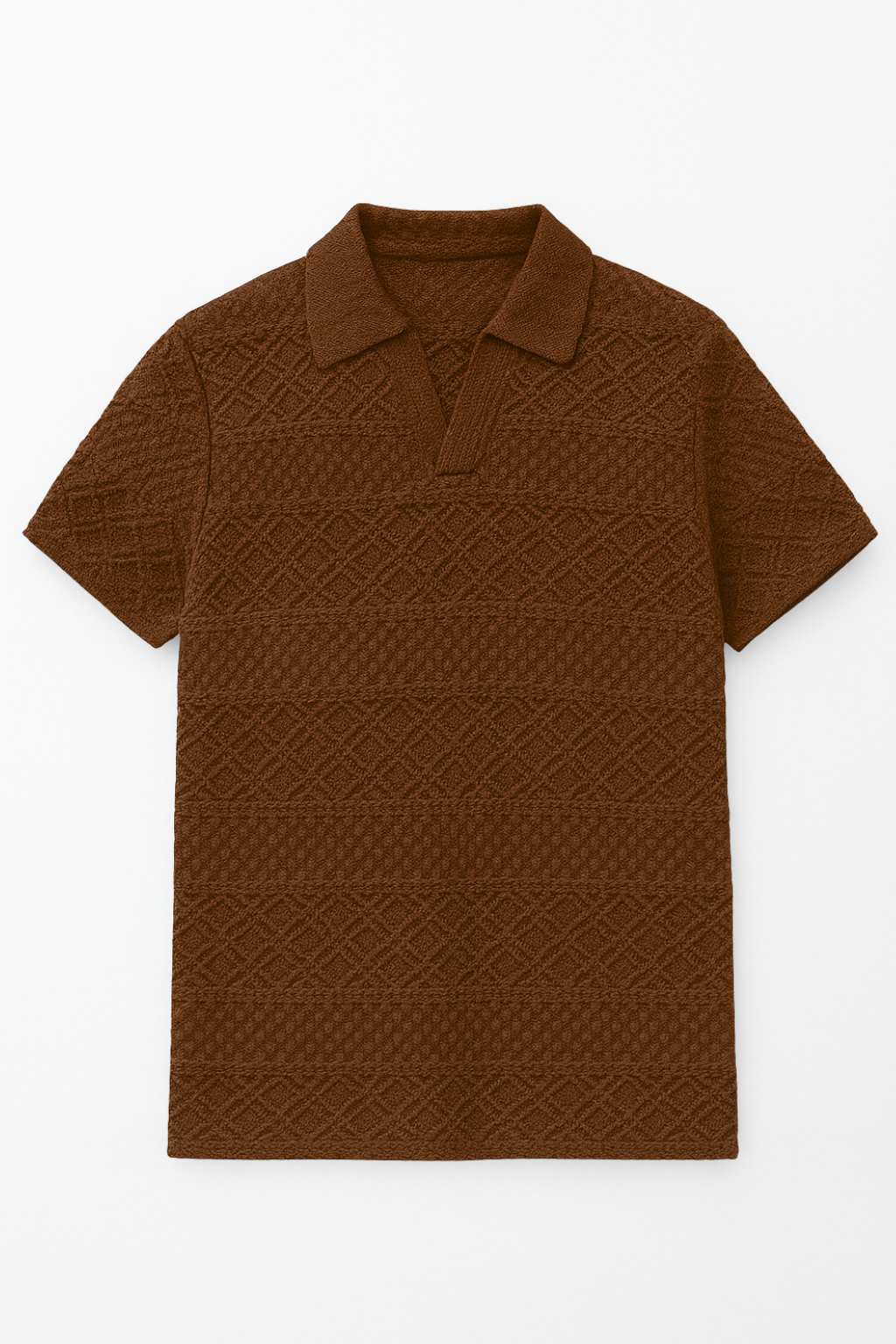 PACK OF 2 JOHNY COLLAR KNITTED EMBOSED POLO - BROWN & BLACK