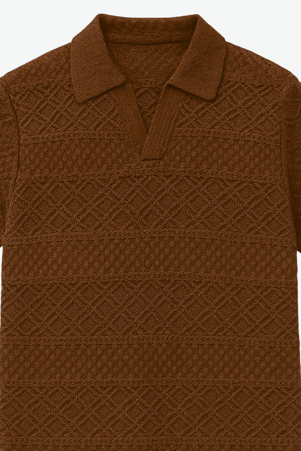 PACK OF 2 JOHNY COLLAR KNITTED EMBOSED POLO - BROWN & BLACK