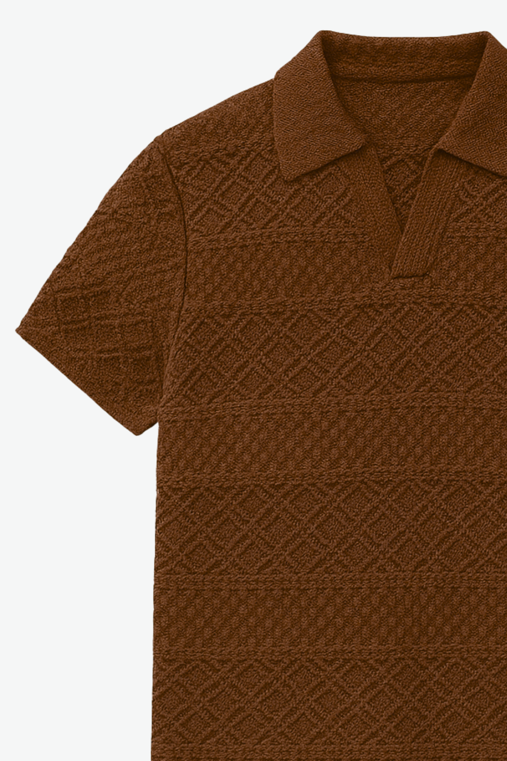 PACK OF 2 JOHNY COLLAR KNITTED EMBOSED POLO - BROWN & BLACK