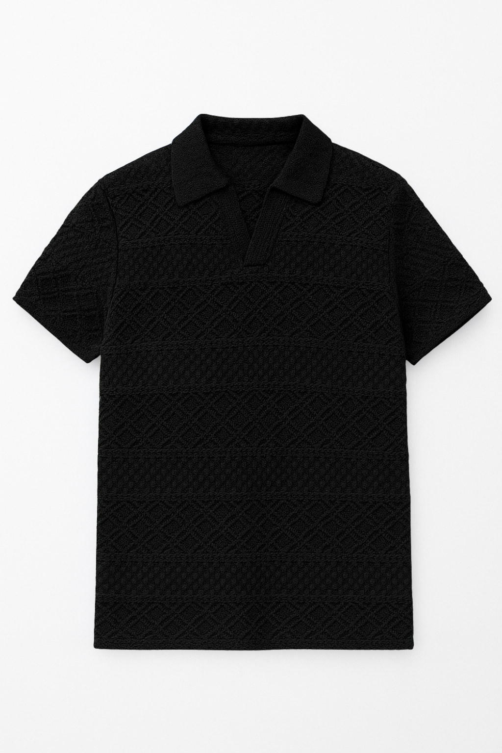 PACK OF 2 JOHNY COLLAR KNITTED EMBOSED POLO - BROWN & BLACK