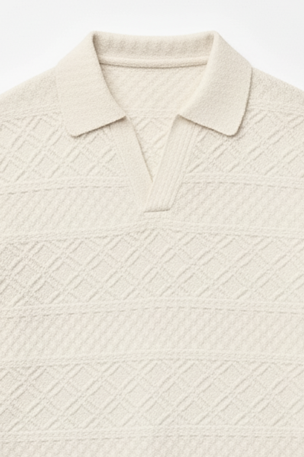 PACK OF 2 JOHNY COLLAR KNITTED EMBOSED POLO - OLIVE & OFF WHITE