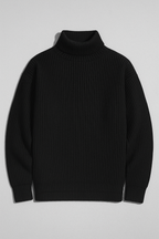 BLACK RIBBED & BOTTOM HIGHNECK – UNISEX