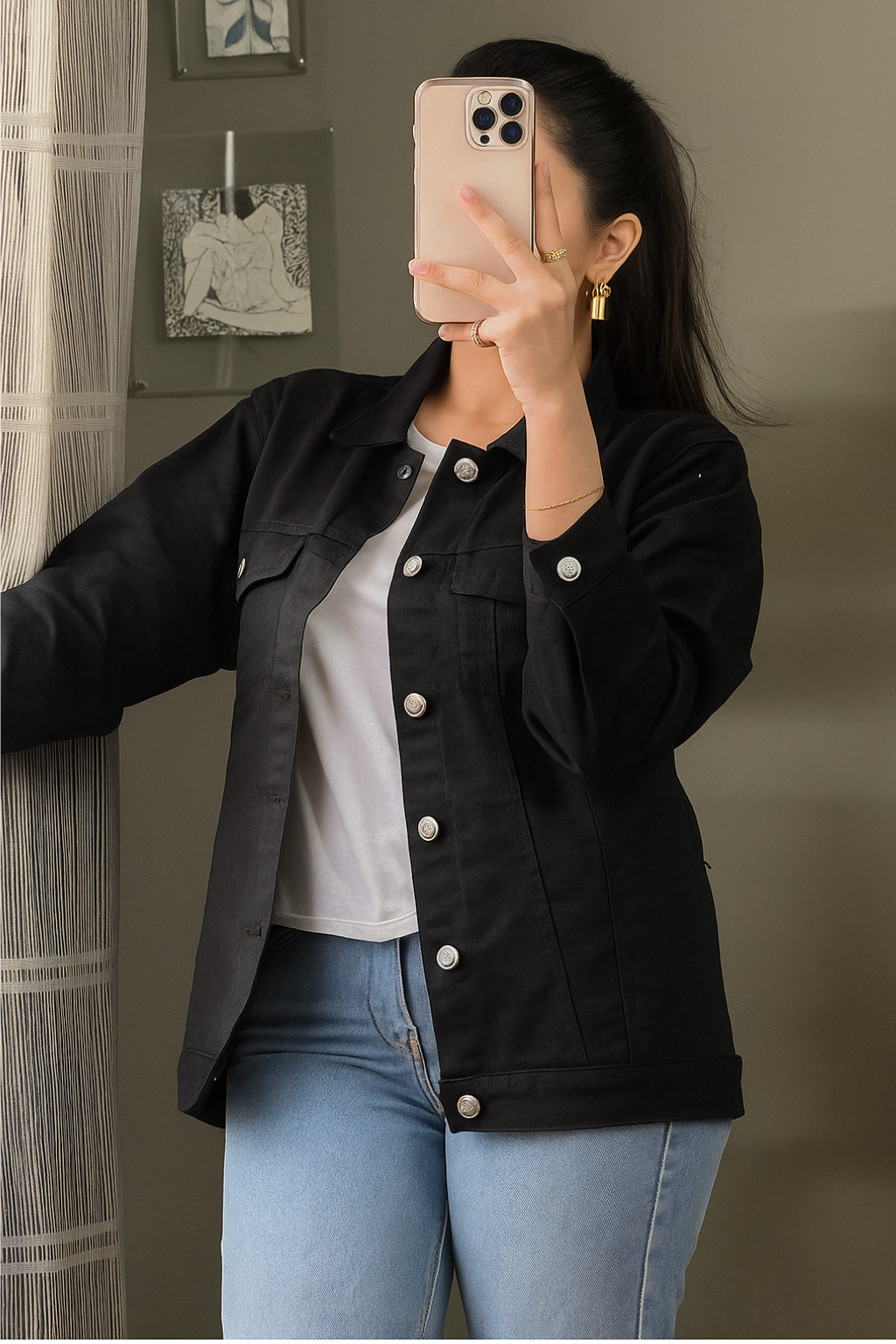 PACK OF 2 MUSTARD & BLACK DENIM JACKET - UNISEX