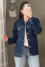 DARK BLUE DENIM JACKET - UNISEX