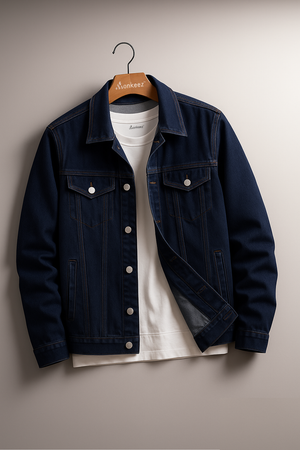 DARK BLUE DENIM JACKET - UNISEX