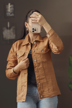 MUSTARD BROWN DENIM JACKET - UNISEX