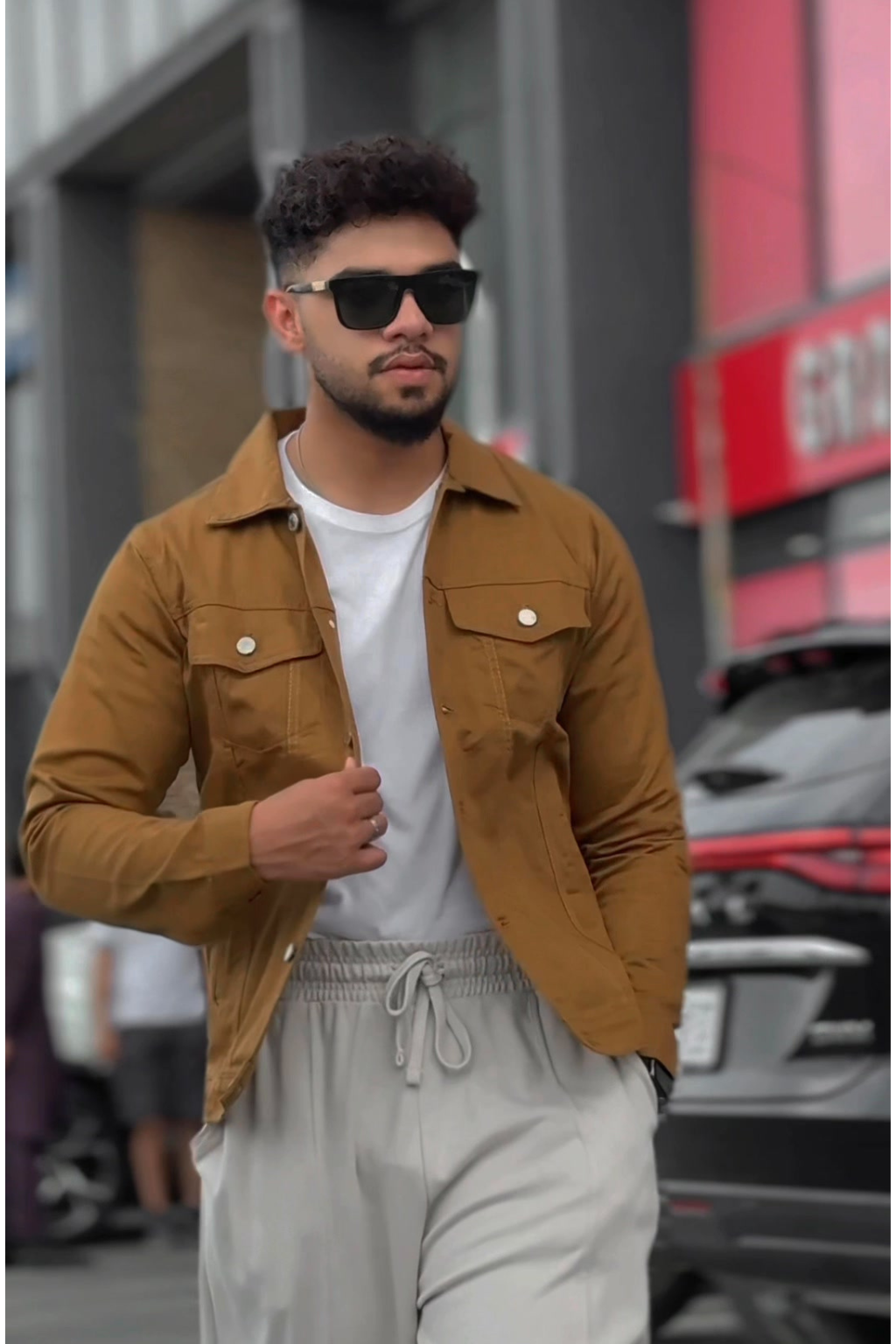 MUSTARD BROWN DENIM JACKET - UNISEX Monkeez MUSTARD BROWN DENIM JACKET - UNISEX Monkeez