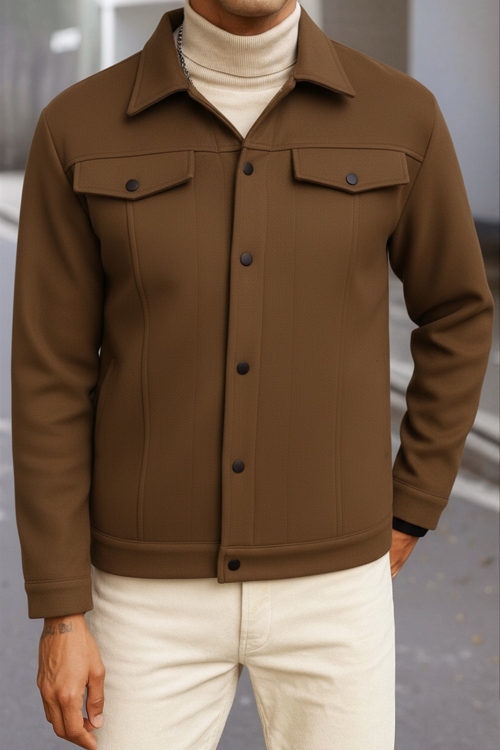 Pack Of 2 Black & Brown Korean Minimalist Jacket - Unisex