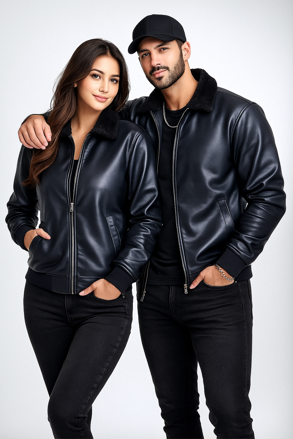 Western Black Synthetic Shearling Sharfa Jacket - Unisex