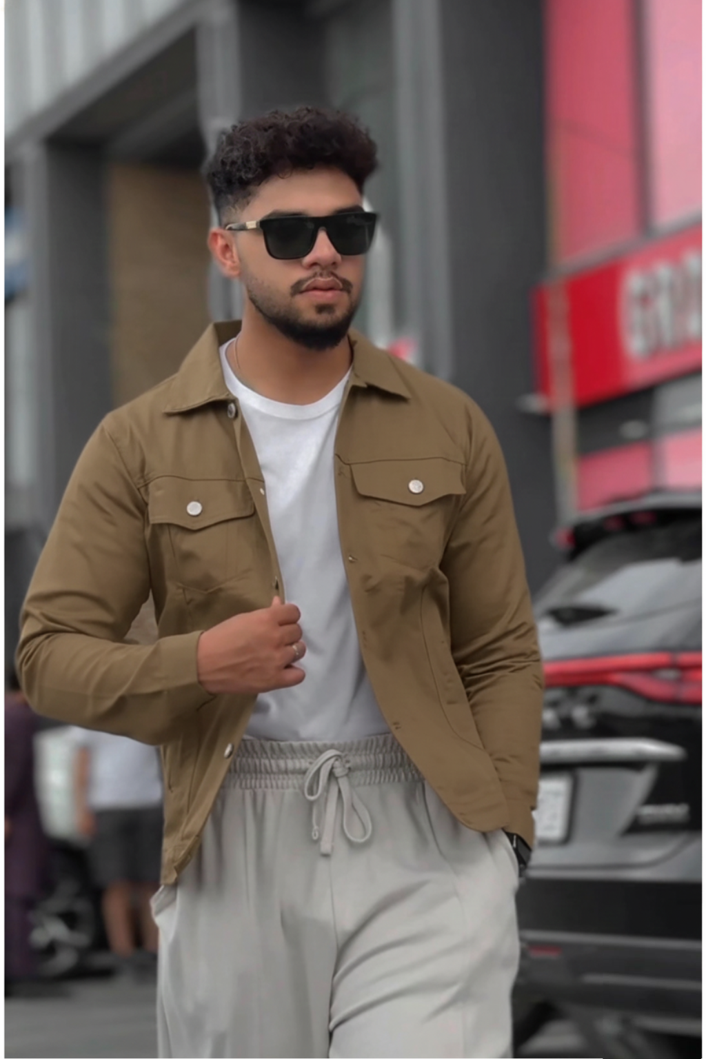 BEIGE DENIM JACKET - UNISEX