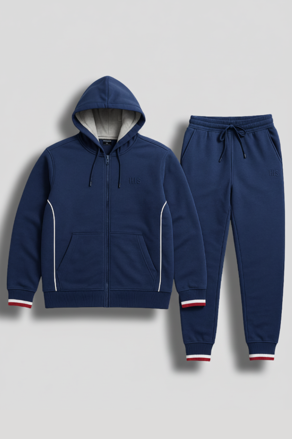 NAVY BLUE SPORTLINE ZIPPED BAGGY TRACKSUIT - UNISEX