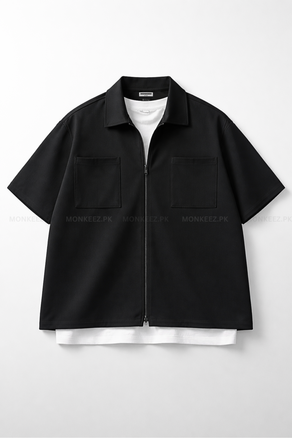 Co-Ord Set – Korean Minimalist Shirt × Plain Cargo Wide Bottom Track Pant (Unisex)