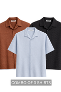Combo Of 3 Boxy Fit Cuban Collar Shirt - FORM 2