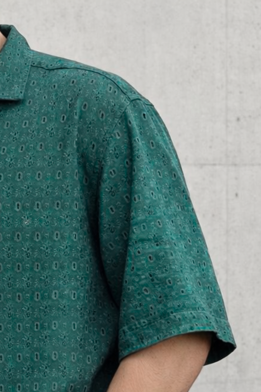 Terra Weave Cuban Collar Shirt -Deep Sage Green