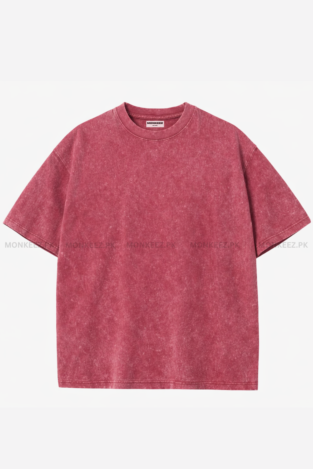 Acid Wash Oversized Tee - Maroon - Unisex