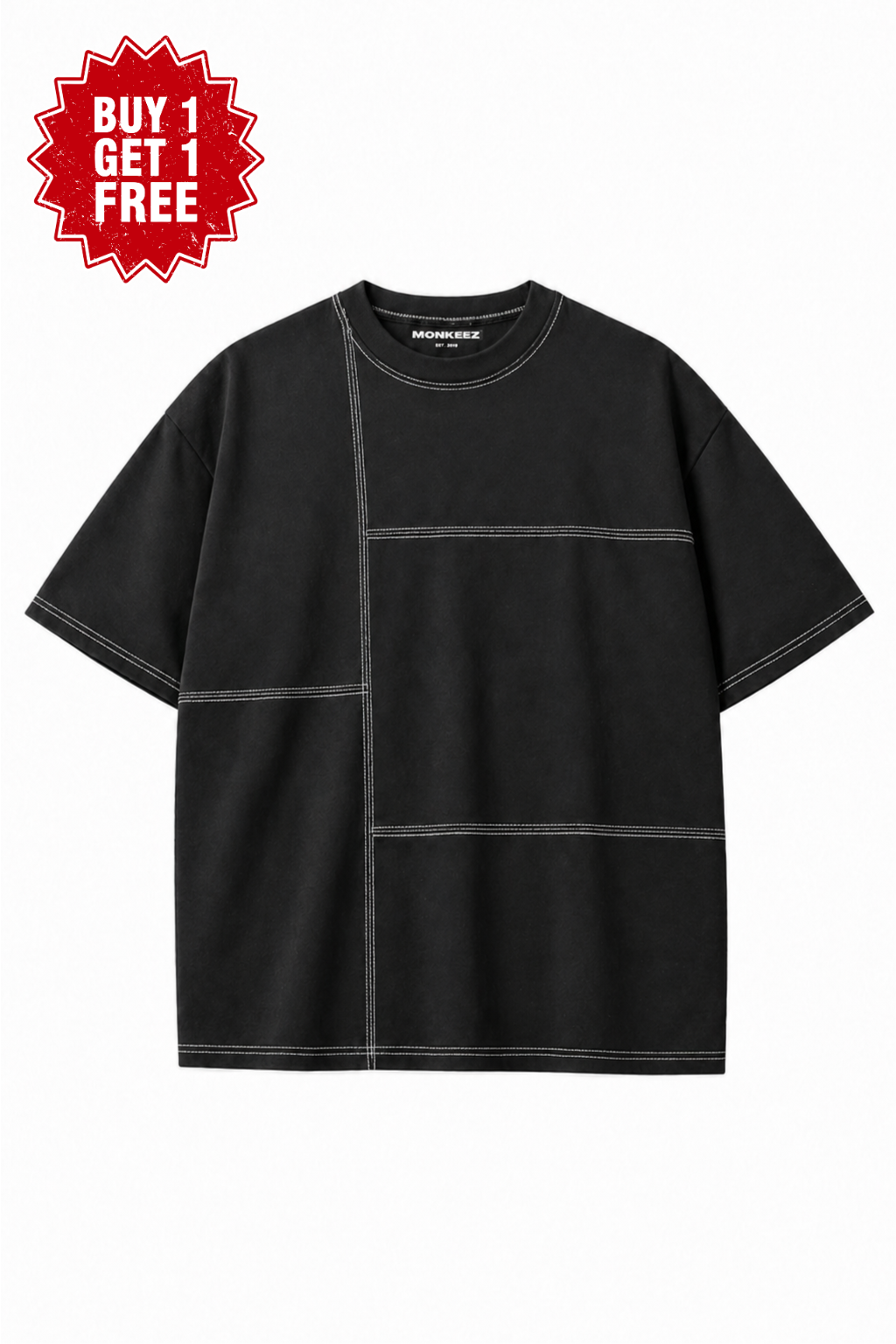 Signature Panel Tee - Black - Unisex - BOGO (Minor Fault)