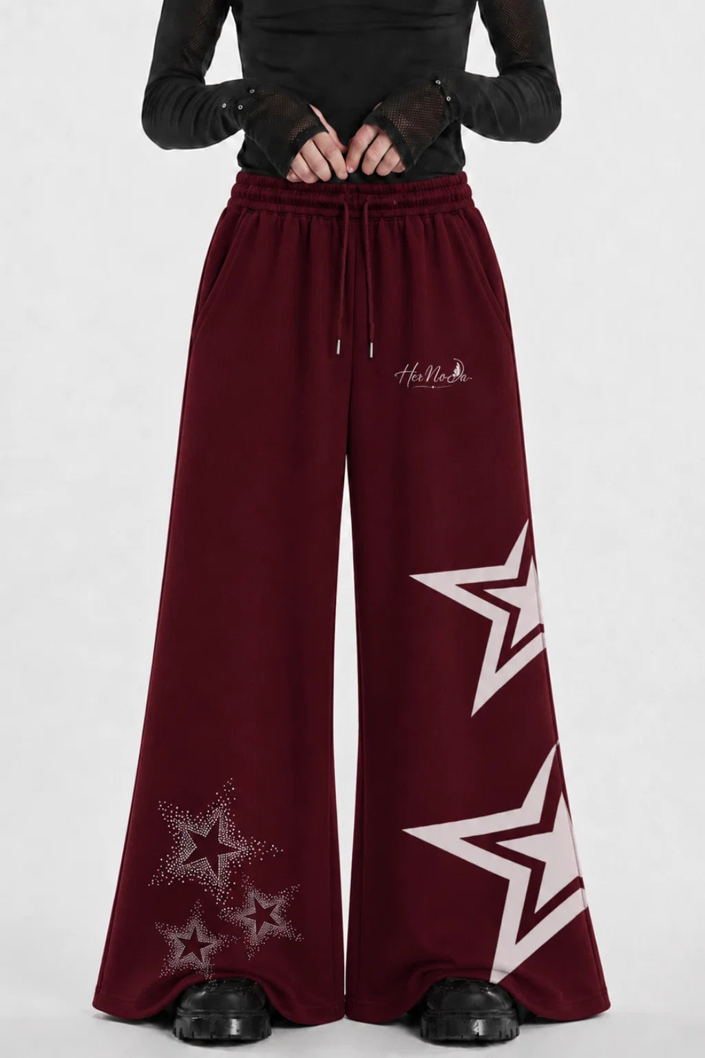 RUBY STAR FLARE HEM TROUSER | MAROON | HERMODA