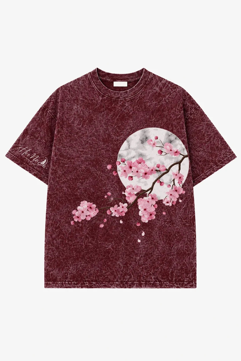 CHERRY BLOSSOM ECLIPSE ACID WASH TEE  | HERMODA