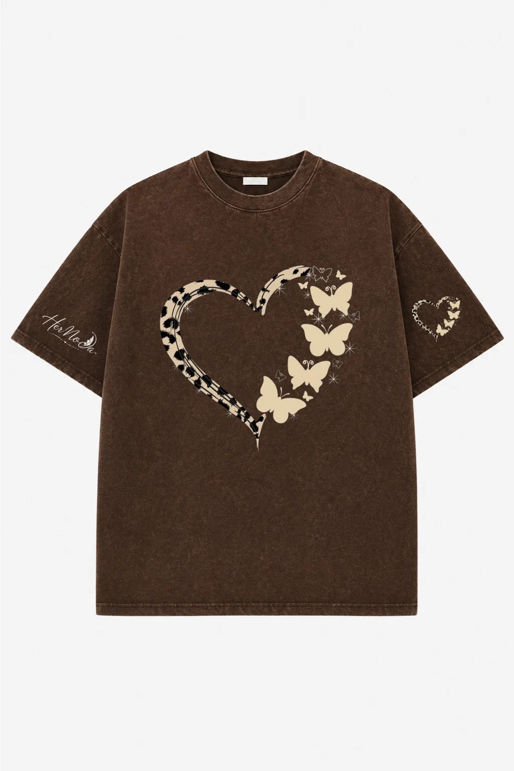 FLUTTER HEART ACID WASH TEE  | HERMODA